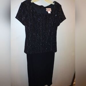 S.L. Fashions Black Sparkle Dress
